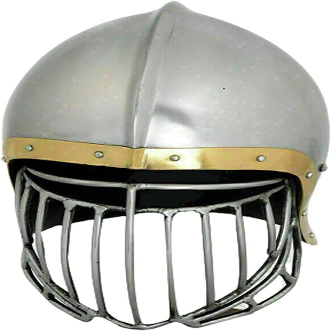 ARTIZANSTORE Medieval Sallet Helmet Armor for SCA Heavy 18 Gauge Steel Crusader Helmet Knight Armor Reenactment Halloween Costume