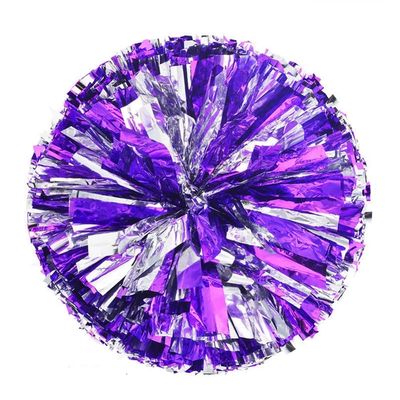 AODUOER 2 Pack Metallic Cheerleading Pom Poms for Game Cheering Squads Football Basketball Sports Dancing Party Kids Adults Plastic Cheer Pompoms Cheerleader Costume Women (Purple/Silver)