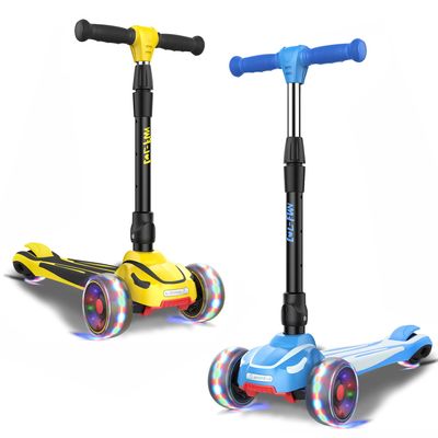 LOL-FUN Toddler Scooter for Kids Ages 3-12 Years Old Boy Girl - Bundle Blue & Yellow