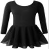 DANSHOW Ballet Leotards for Girls Long Sleeve Toddler Dance Skirt Dress,Crisscross Back,Double Hem Skirt(2142-XL-06) view 2