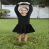 DANSHOW Ballet Leotards for Girls Long Sleeve Toddler Dance Skirt Dress,Crisscross Back,Double Hem Skirt(2142-XL-06) view 4