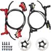 DJC 4 Pistons Hydraulic Brake Caliper MTB with Bike Floating Rotor Disc 160mm Left Front Right Rear Oil Brake HB876 (1# Black and Rotor Pair) view 1