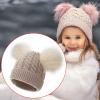 Hat Pom Girls Baby Boys Faux Toddler Hat Hat Cap Kids Cotton Knitted Winter Lined Hats Cold Outdoor Gear Men Beige view 4