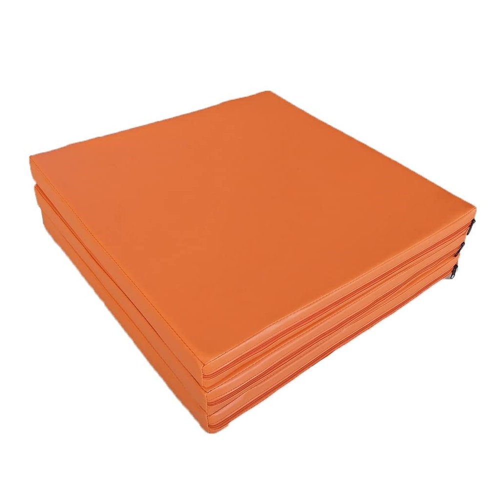 Agility Training Cone Tri-fold Folding PU Gymnastic Exercise Mat, 5cm Thick Home Gym Fitness Mat, 180x60cm (Color : Orange, Size : 180x60x5cm)