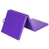 Agility Training Cone Tri-fold Folding PU Gymnastic Exercise Mat, 5cm Thick Home Gym Fitness Mat, 180x60cm (Color : Purple, Size : 180x60x5cm) view 1