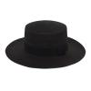 Mens and Womens Square Buckle Dome Panama Lafite Flat Top Straw Hat Summer Travel Sunshade Bucket Rain Hat Men Black view 1
