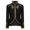 ODIZLI Men's Jacket Long Sleeve Costume Victorian Ball Gown Beast Boy Cosplay Stand Collar Overall Jacket Prince Eric Costume Adult King Costume for Festival Halloween Clothes A#Black S view 1