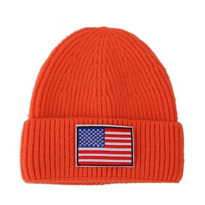 2021 Outdoor Hat Winter Adult Neutral Hat Keep Warm Hats Decorate Knitted Woolen Hat Soft Dress Hats for Women Orange