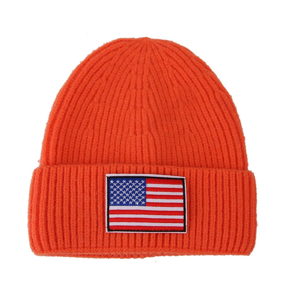 2021 Outdoor Hat Winter Adult Neutral Hat Keep Warm Hats Decorate Knitted Woolen Hat Soft Dress Hats for Women Orange