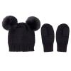 Boys Glove Hat Girls Kids Warm Winter with Mittens and Baby Two-Piece Set Baseball Caps Fastskin3 Cap Black view 2