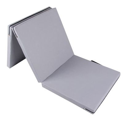 Agility Training Cone Tri-fold Folding PU Gymnastic Exercise Mat, 5cm Thick Home Gym Fitness Mat, 180x60cm (Color : Gray, Size : 180x60x5cm)
