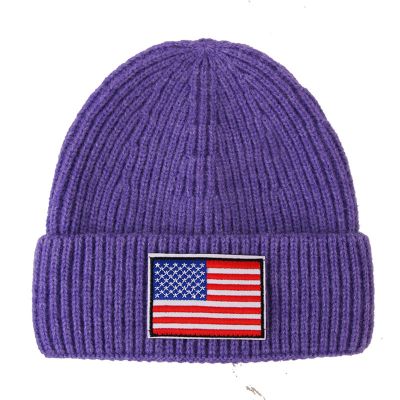 2021 Outdoor Hat Winter Adult Neutral Hat Keep Warm Hats Decorate Knitted Woolen Hat Soft Dress Hats for Women Purple