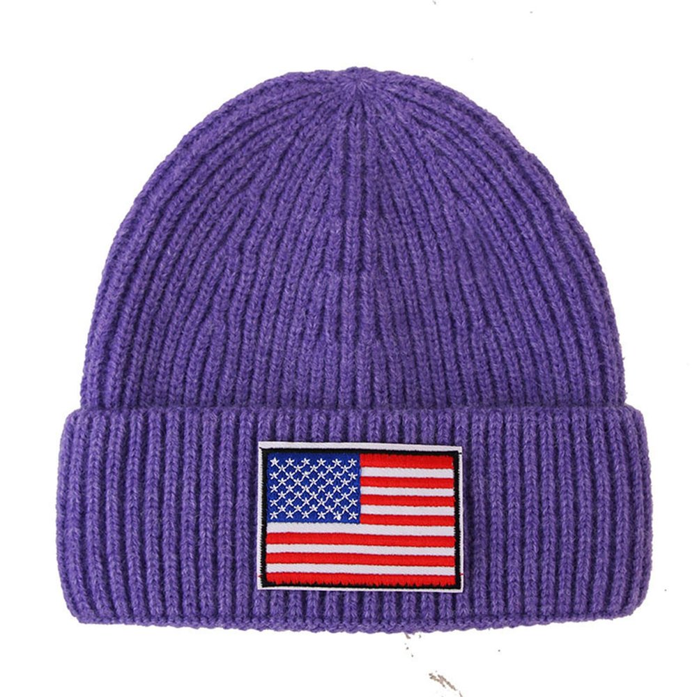 2021 Outdoor Hat Winter Adult Neutral Hat Keep Warm Hats Decorate Knitted Woolen Hat Soft Dress Hats for Women Purple