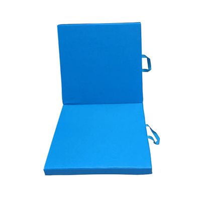Agility Training Cone 120x60cm Bi-fold Folding PU Gymnastics Mat, Home Gym Exercise Mat, for Dancing, Practicing Martial Arts, Yoga Mat (Color : Blue, Size : 120x60x5cm)