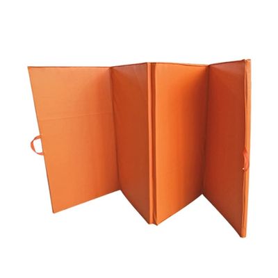 Agility Training Cone Four-fold Folding PU Sports Fitness Mat, for Tumbling, Yoga, Sit-ups, Dancing, Gymnastics Mat (Color : Orange, Size : 300x120x5cm)