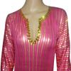 Belly Dance (Fushia x Gold Nancy Stretchy Galabeya Dress Costume Baladi Saidi view 2