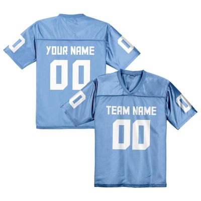 Custom Replica Football Jersey, Football Uniform, Personalize Your Team Name and Number, Fans Gift Men Women Youth,S-6XL light blue