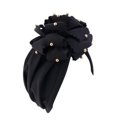 Women Head Scarf Hat Cap Hair Scarf Turban Head Wrap Turban Hats Headwear Headbands for Girls, Black, One Size