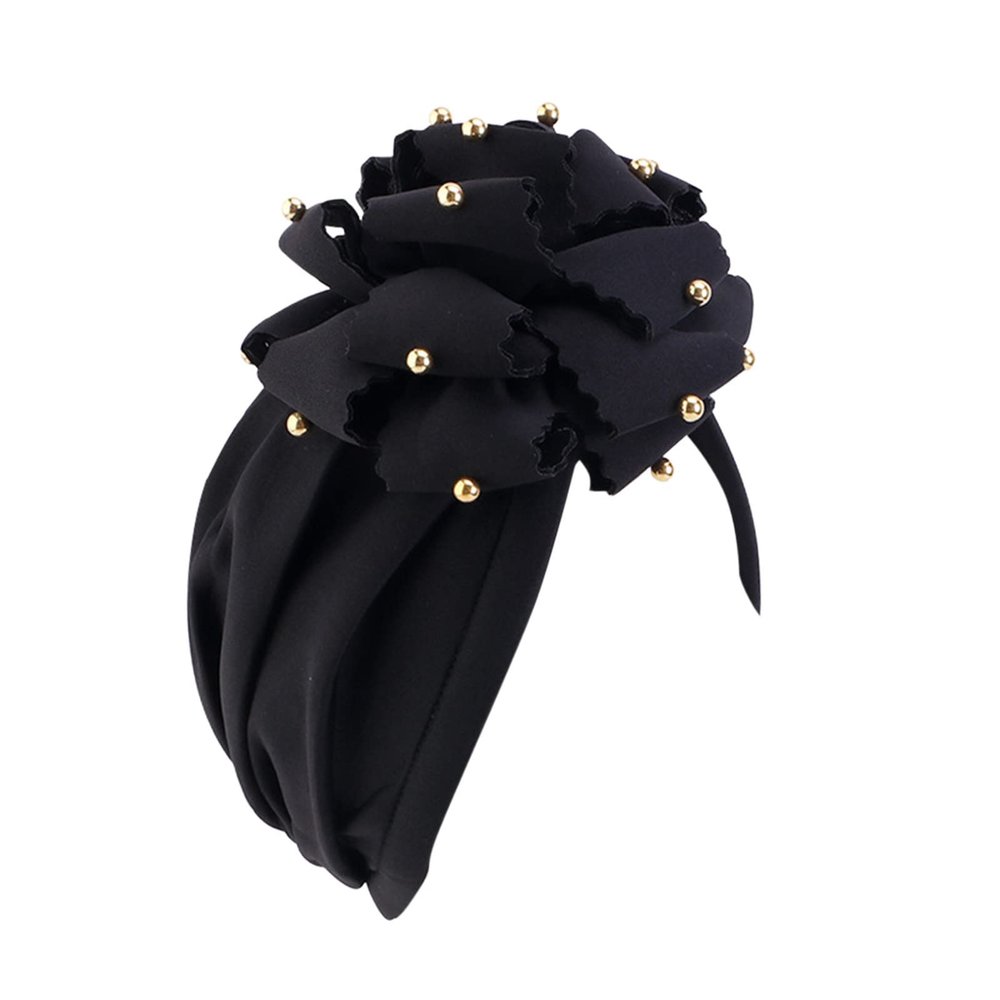 Women Head Scarf Hat Cap Hair Scarf Turban Head Wrap Turban Hats Headwear Headbands for Girls, Black, One Size