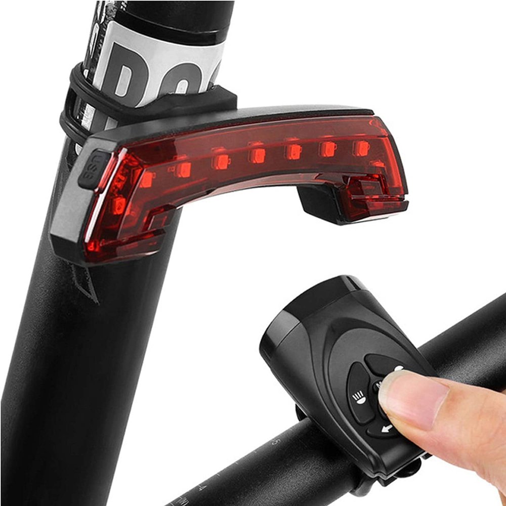 JYYBN Rear Bike Tail Light, Ultra Bright USB Rechargeable Warning Bicycle Taillight with Loud Bike Horn Waterproof for Cycling Safety