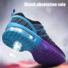 Zonkacen Women's Lace Up Comfortable Breathable Air Cushion Walking Sneakers for Summer Outdoor Exercise Running Jogging Playing Hiking Trekking Black Purple 8.5 Women view 3