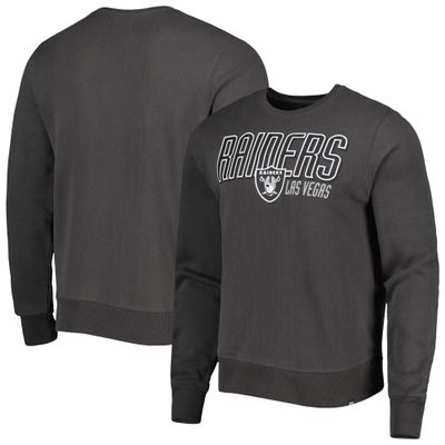 47 Men's Charcoal Las Vegas Raiders Locked In Headline Pullover Sweatshirt