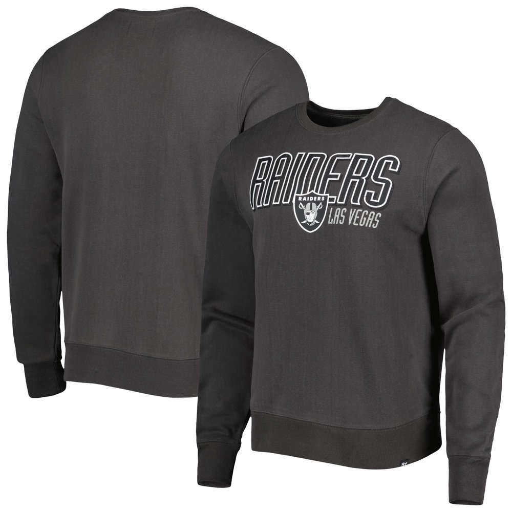 47 Men's Charcoal Las Vegas Raiders Locked In Headline Pullover Sweatshirt