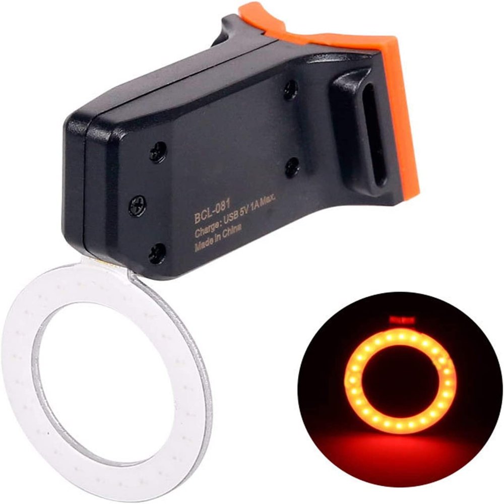 JYYBN Smart Bike Tail Light, USB Rechargeable Bicycle Taillights Ultra Bright LED Warning Bicycle Flashlight 5 Modes Waterproof for Cycling Safety,Round