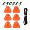 6Pcs PVC D Ring Patch Deck Rigging SUP D Ring Pad for Surfboard Thigh Straps Inflatable Boat (Orange) view 2
