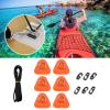 6Pcs PVC D Ring Patch Deck Rigging SUP D Ring Pad for Surfboard Thigh Straps Inflatable Boat (Orange) view 4