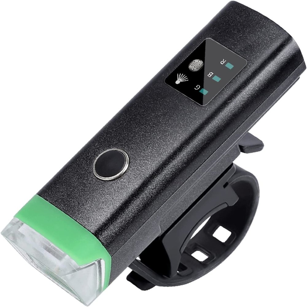 JYYBN USB Rechargeable Bike Light, 350 Lumens Bike Lights, 5 Lighting Modes Bicycle Light, Waterproof LED Digital Display Bike Light for Cycling