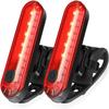 JYYBN 2 Pack Smart Bicycle Tail Light, Ultra Bright LED Warning Bicycle Flashlight USB Rechargeable Waterproof 4 Light Mode Options for Cycling Safety,Red view 1