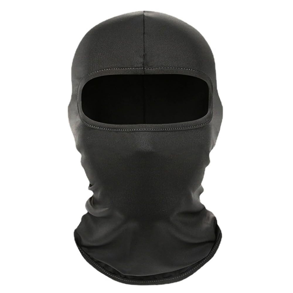 JUSDIQIR Ski Mask Balaclava Face Mask Windproof Cycle Cap Sun Cold Protect Head Sheild Ice Silk Scarf Motorcycle Neck Gaiter (Black)