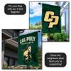 Cal Poly Mustangs Wordmark Double Sided House Banner Flag view 4