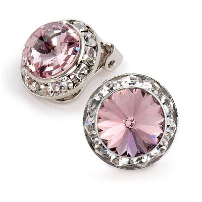 Star Light Crystal Jewelry | Colorful Rhinestone Clip On Earrings for Dance, Pageant, Prom, Performance, Wedding, or Special Event Light Amethyst 15mm