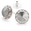 Star Light Crystal Jewelry | Colorful Rhinestone Pierced Earrings for Dance, Pageant, Prom, Performance, Wedding or Special Event Jet Hematite 15mm view 1