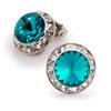 Star Light Crystal Jewelry | Colorful Rhinestone Clip On Earrings for Dance, Pageant, Prom, Performance, Wedding, or Special Event Blue Zircon 15mm view 1
