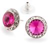 Star Light Crystal Jewelry | Colorful Rhinestone Pierced Earrings for Dance, Pageant, Prom, Performance, Wedding or Special Event Fuchsia 15mm view 1