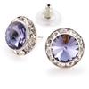 Star Light Crystal Jewelry | Colorful Rhinestone Pierced Earrings for Dance, Pageant, Prom, Performance, Wedding or Special Event Tanzanite 15mm view 1