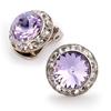 Star Light Crystal Jewelry | Colorful Rhinestone Clip On Earrings for Dance, Pageant, Prom, Performance, Wedding, or Special Event Violet 15mm view 1