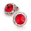 Star Light Crystal Jewelry | Colorful Rhinestone Clip On Earrings for Dance, Pageant, Prom, Performance, Wedding, or Special Event Light Siam 15mm view 1