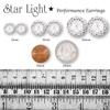 Star Light Jewelry | Crystal Clear and Crystal AB Rhinestone Clip On or Pierced Earrings for Dance, Pageant, Prom, Performance, Wedding 15mm Pierced view 4