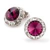 Star Light Crystal Jewelry | Colorful Rhinestone Clip On Earrings for Dance, Pageant, Prom, Performance, Wedding, or Special Event Amethyst 15mm view 1