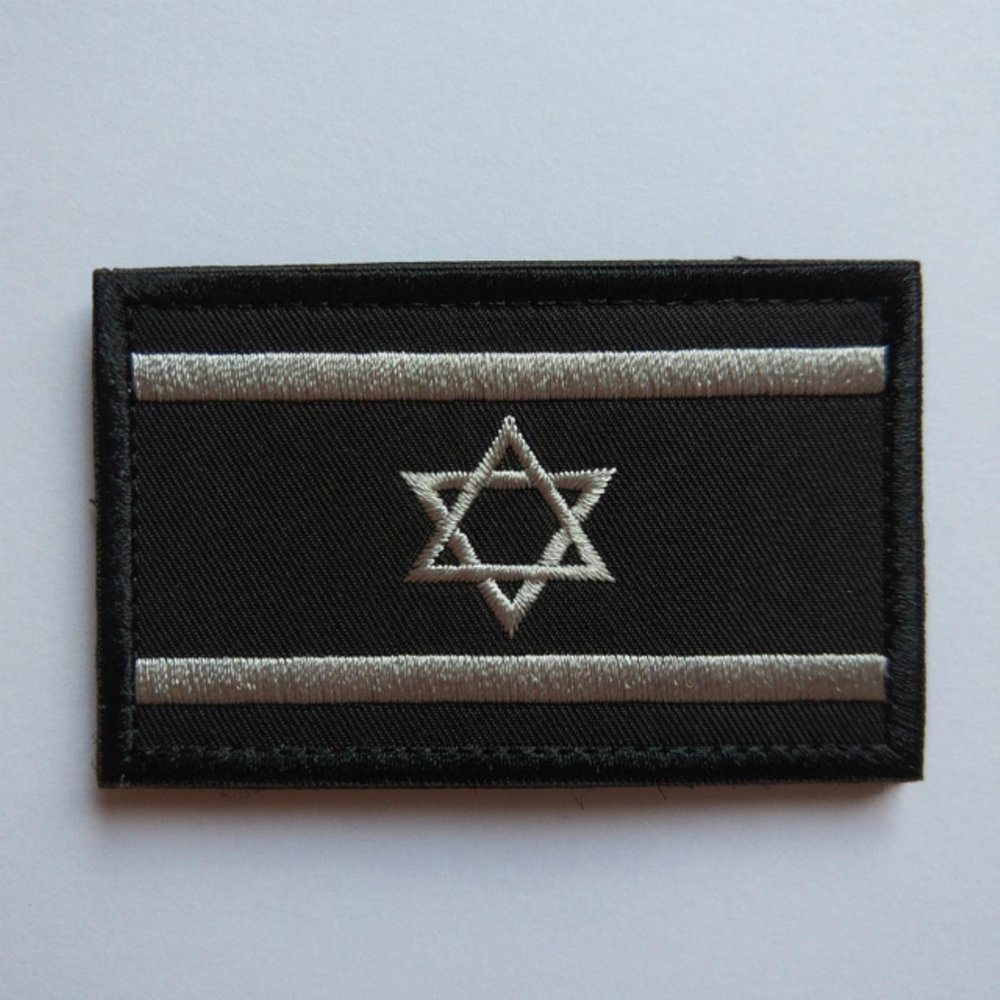 1 Piece Embroidered Israel Flag Tactical Patch Cloth Punisher Armband Army Hook and Loop Badge Morale Battle Badge