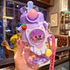 Kawaii Water Bottle Cute Water Bottles for Girls, Kawaii Water Bottle with Straw and Adjustable Strap, Portable Leakproof BPA-Free Drinking Bottle for School Outdoor Sports Travel, 24oz (Purple Cat) view 2