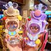 Kawaii Water Bottle Cute Water Bottles for Girls, Kawaii Water Bottle with Straw and Adjustable Strap, Portable Leakproof BPA-Free Drinking Bottle for School Outdoor Sports Travel, 24oz (Purple Cat) view 4