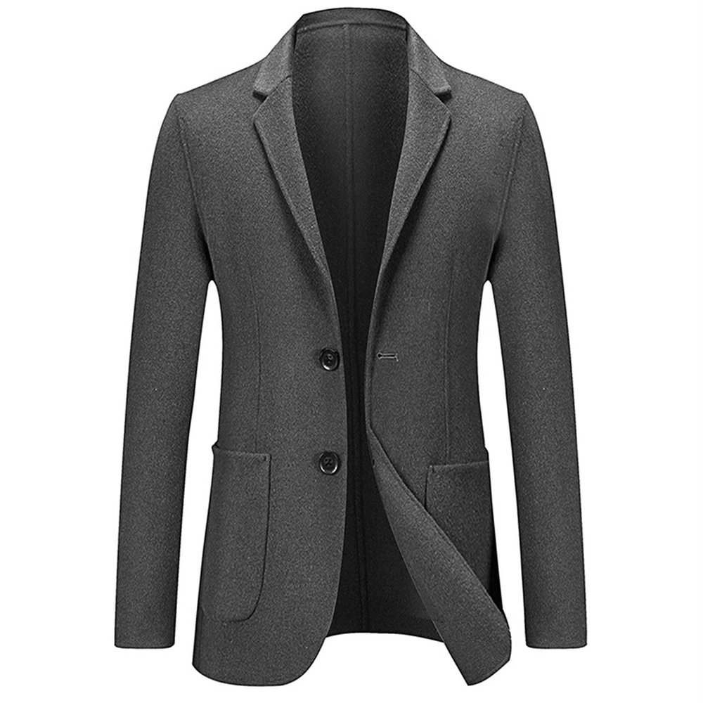 Men's Casual Wool Blend Sport Coat Vintage Slim Fit 2 Button Suit Jackets Lightweight Solid Blazer Overcoats (Grey,4X-Large)