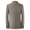 Men's Vintage Wool Blend Blazer 2 Button Casual Pinstripe Sports Coat Basic Striped Slim Fit Business Suit Jacket (Khaki,Medium) view 2