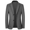 Men's Casual Wool Blend Sport Coat Vintage Slim Fit 2 Button Suit Jackets Single Breasted Blazer Overcoats (Grey,X-Large) view 1
