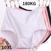 10XL Women Extra Large Super Plus Size Cotton Women's Panties Solid High Waist Lace Briefs Breathable Seamless Soft Ladies Panties (Color : 1, Size : 6X-Large) view 2